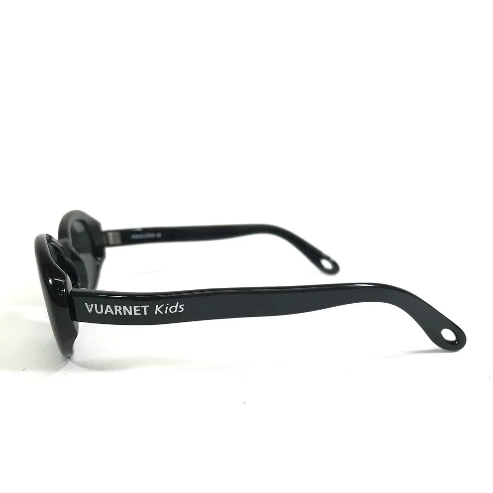 Vuarnet Kids Sunglasses B600 Black Round Frames with Black Lenses 48-18-110